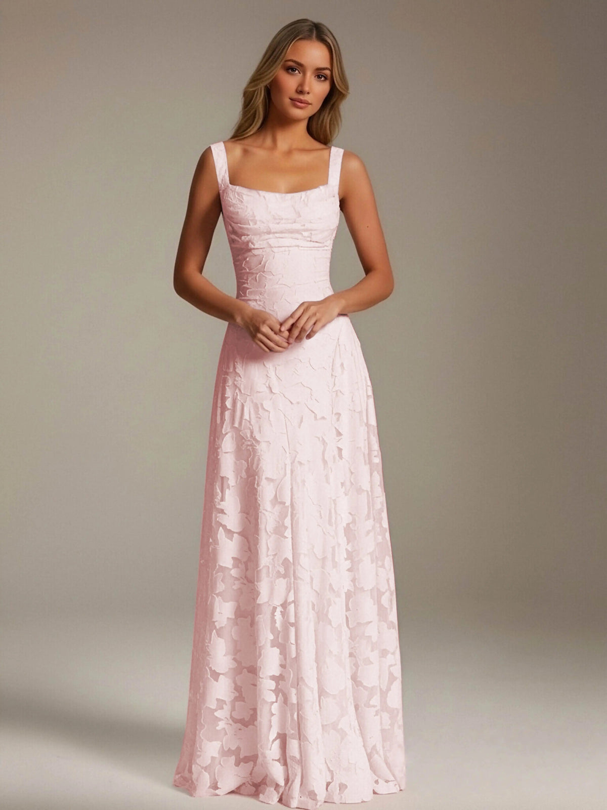 Alyssa Floral Lace Bridesmaid Dress – Elegant A-Line Design for Special Occasions 3