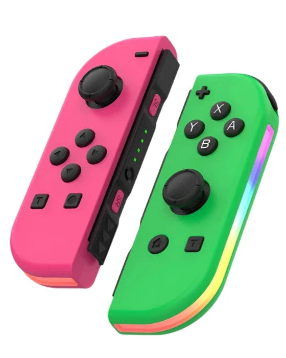 MEELANO Trådløs Bluetooth Joystick Til Nintendo Switch – LED-Håndtag I Unikke Farver Grøn Rød