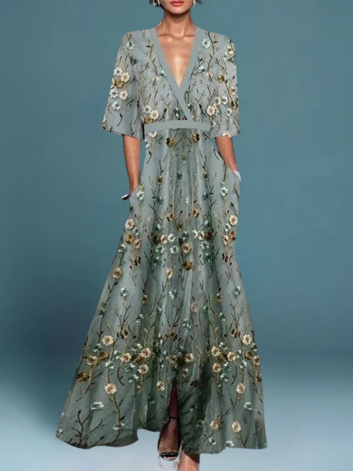 Brielle | Elegant Floral Pattern Women's Dress 0