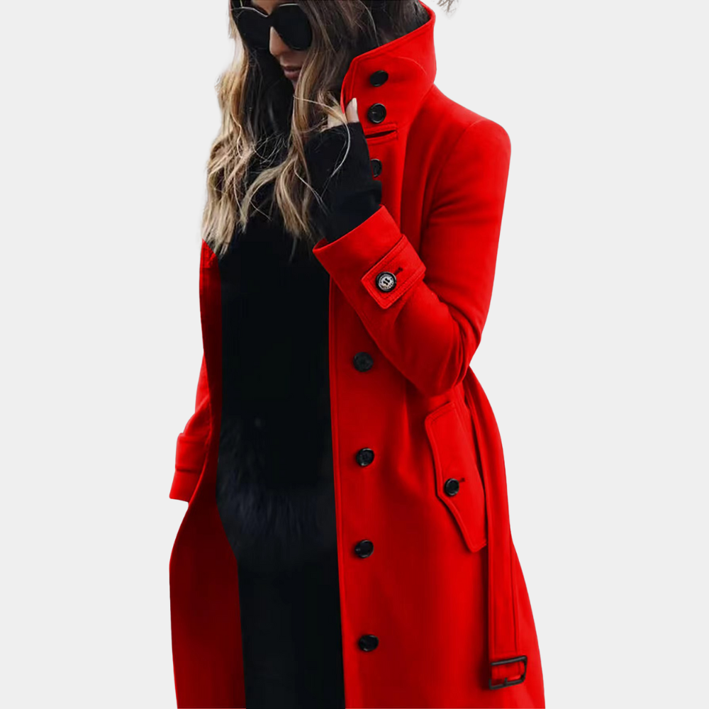 Belted Double-Breasted Coat for Women - Image 4