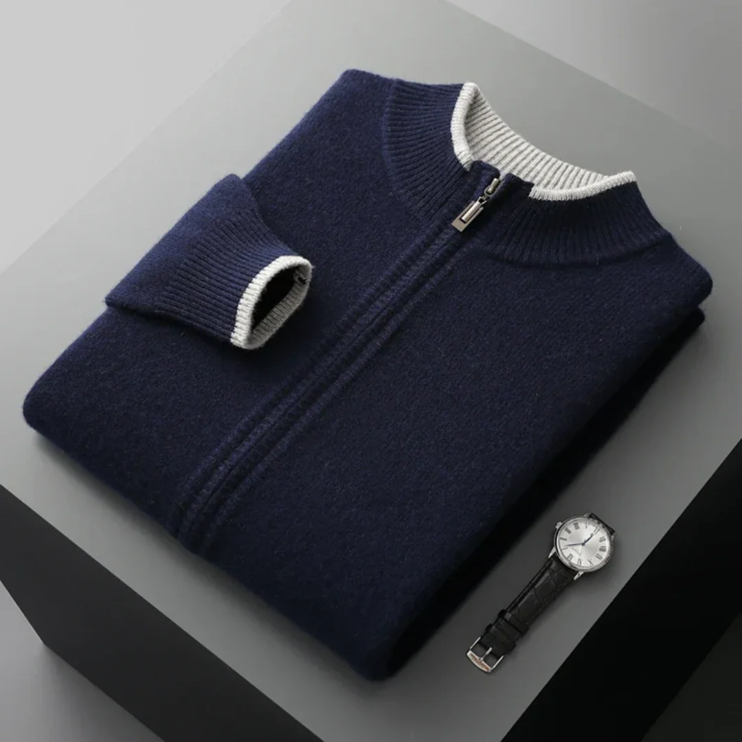Classic wool cardigan for men