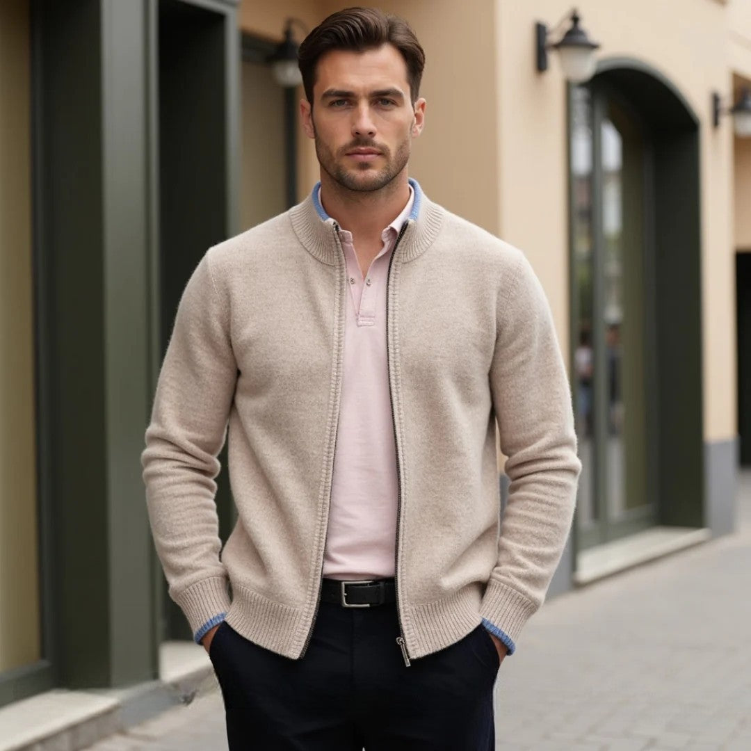 Classic wool cardigan for men