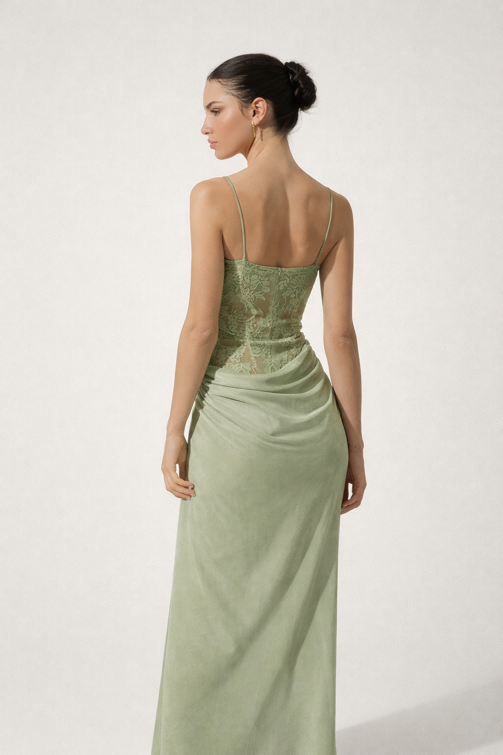 Rochie lungă din dantelă cu imprimeu floral pentru femei