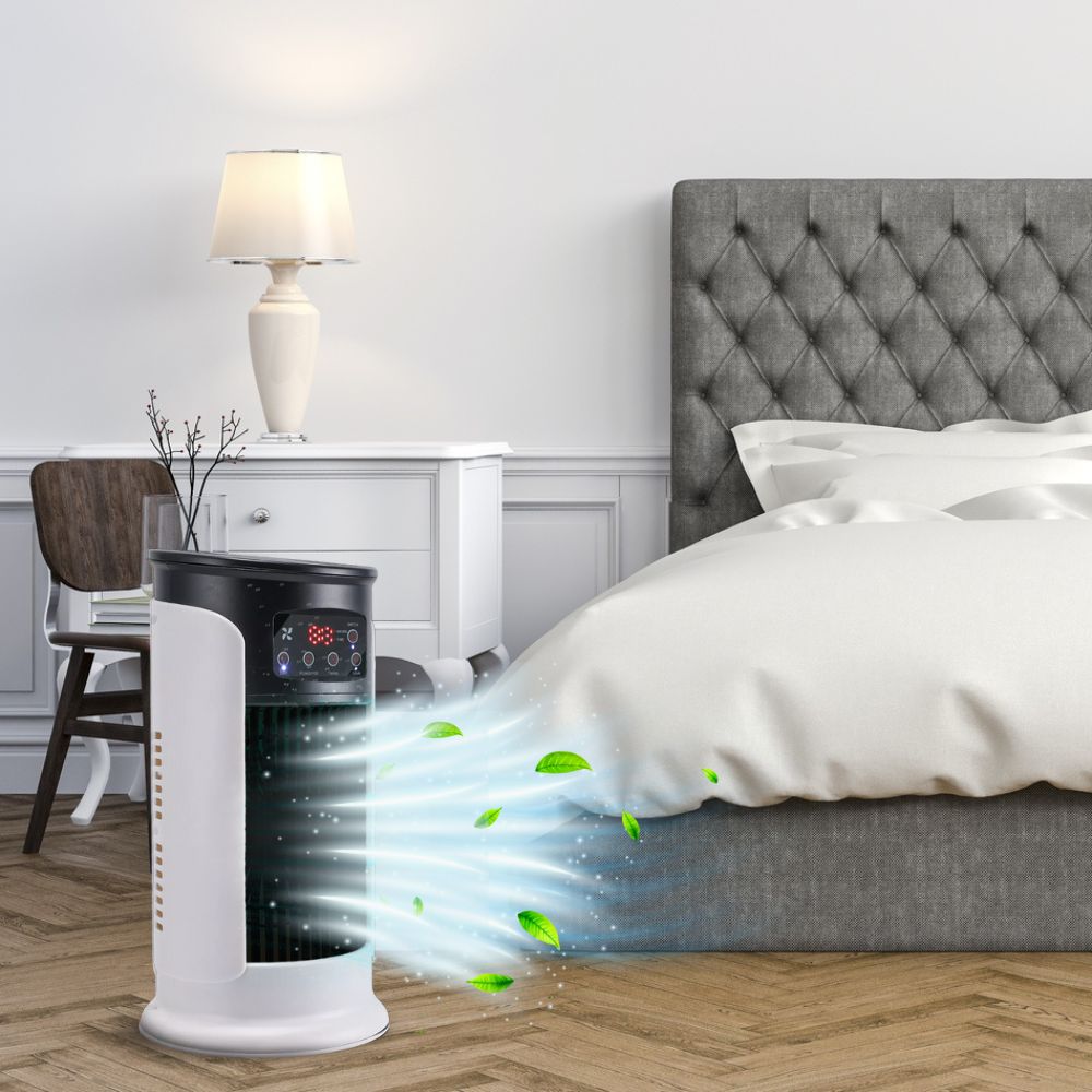 Hordozható léghűtő és csendes személyes hűtőventilátor | Energiatakarékos, tömlő nélküli, kerekes szobahűtő otthoni és irodai használatra