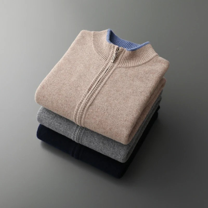 Classic wool cardigan for men