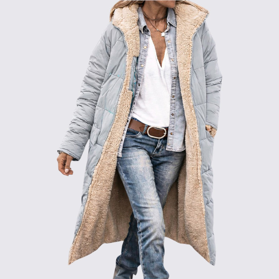 Hooded Puffer Long Coat for Women - Image 1