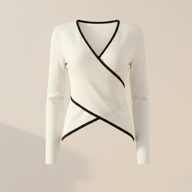 Stylish V-neck wrap sweater for women