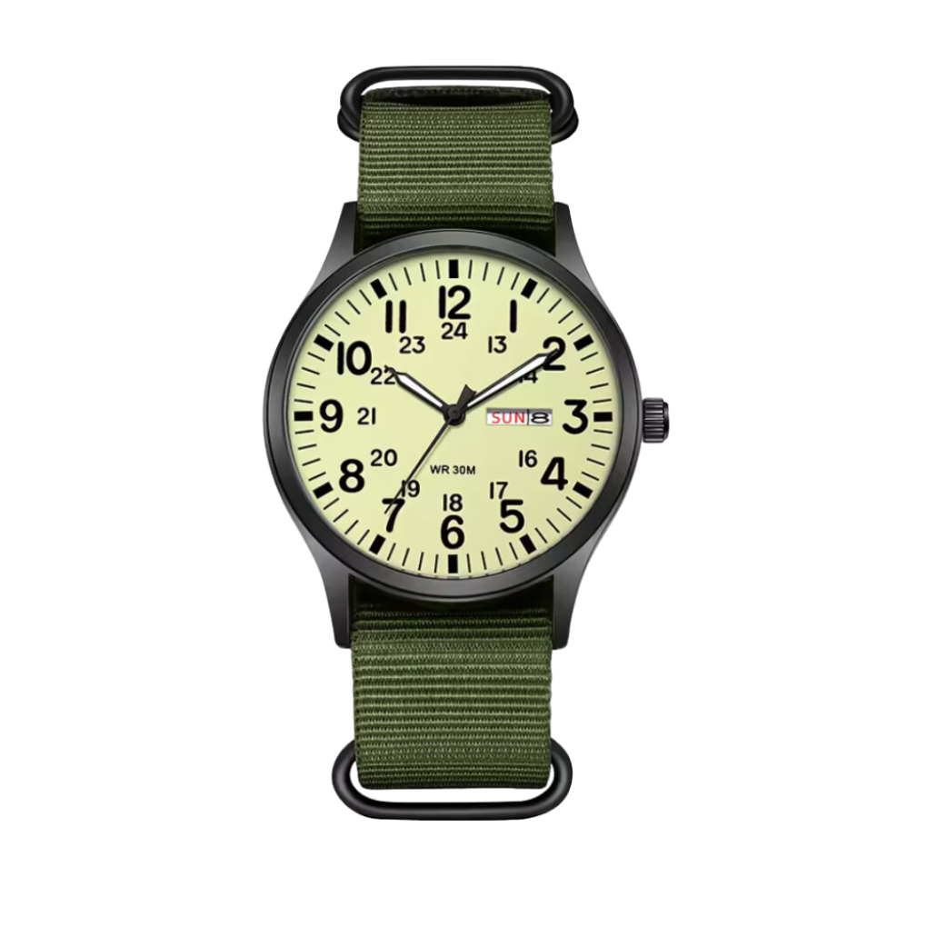 Reloj militar resistente para actividades al aire libre | Reloj deportivo resistente al agua hasta 10 BAR con esfera luminosa | Diseño táctico ligero