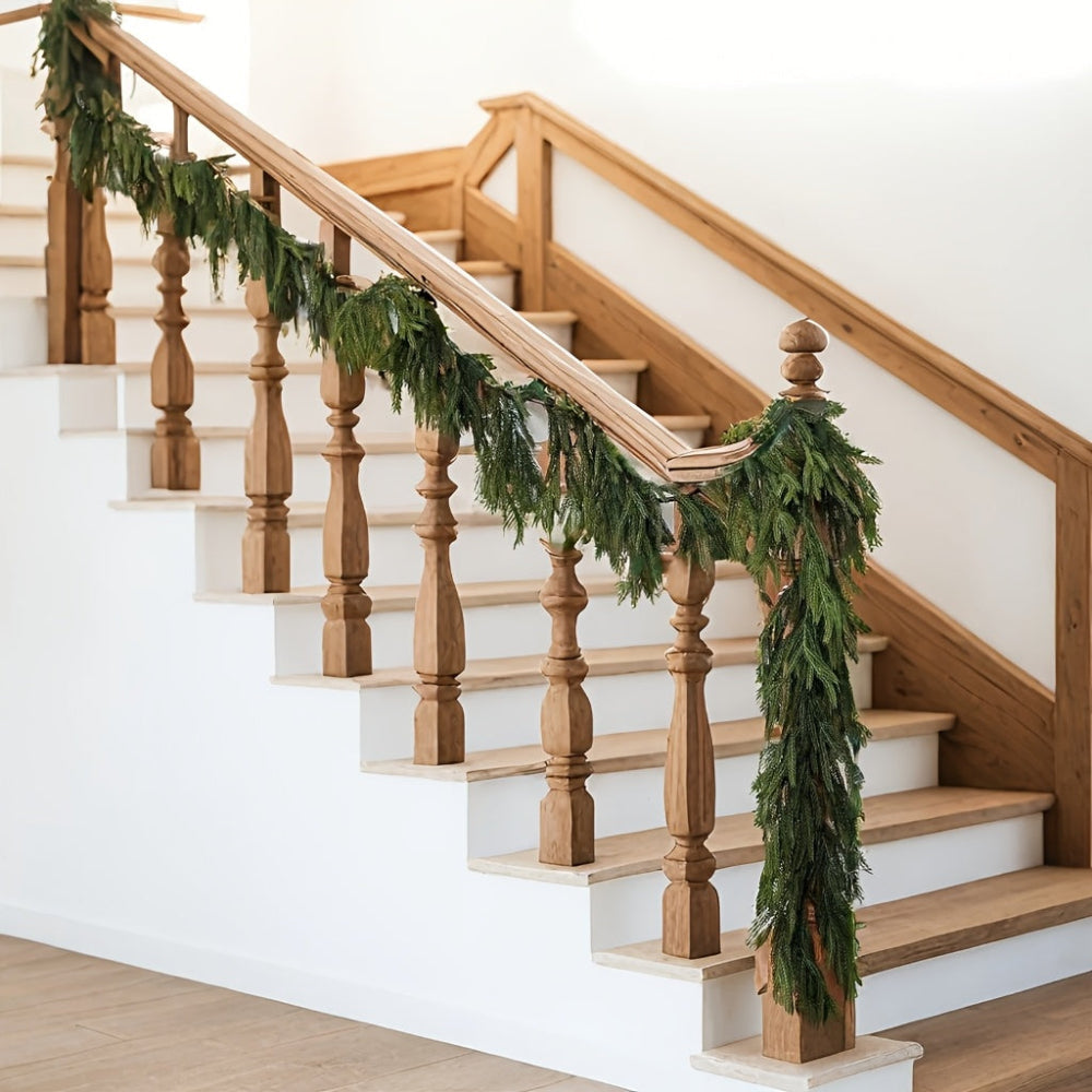 Guirnaldas de pinos artificiales Decoración de mesa navideña verde