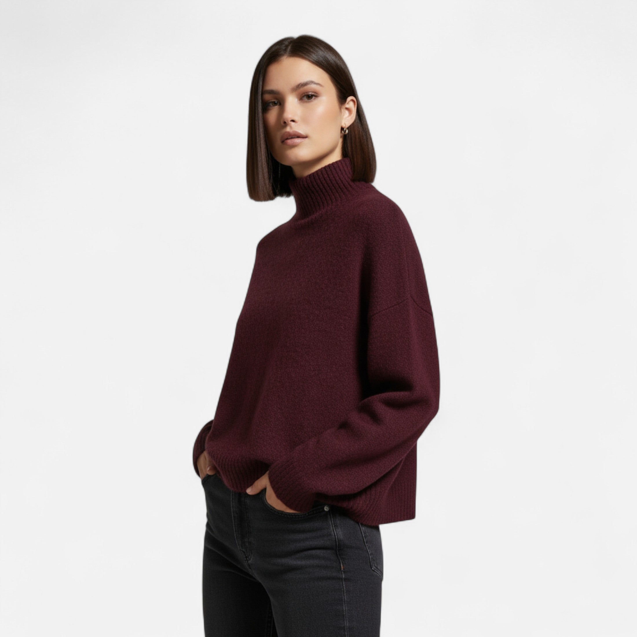 Pull à col roulé pour femme - Un style vintage chaleureux à l'élégance intemporelle