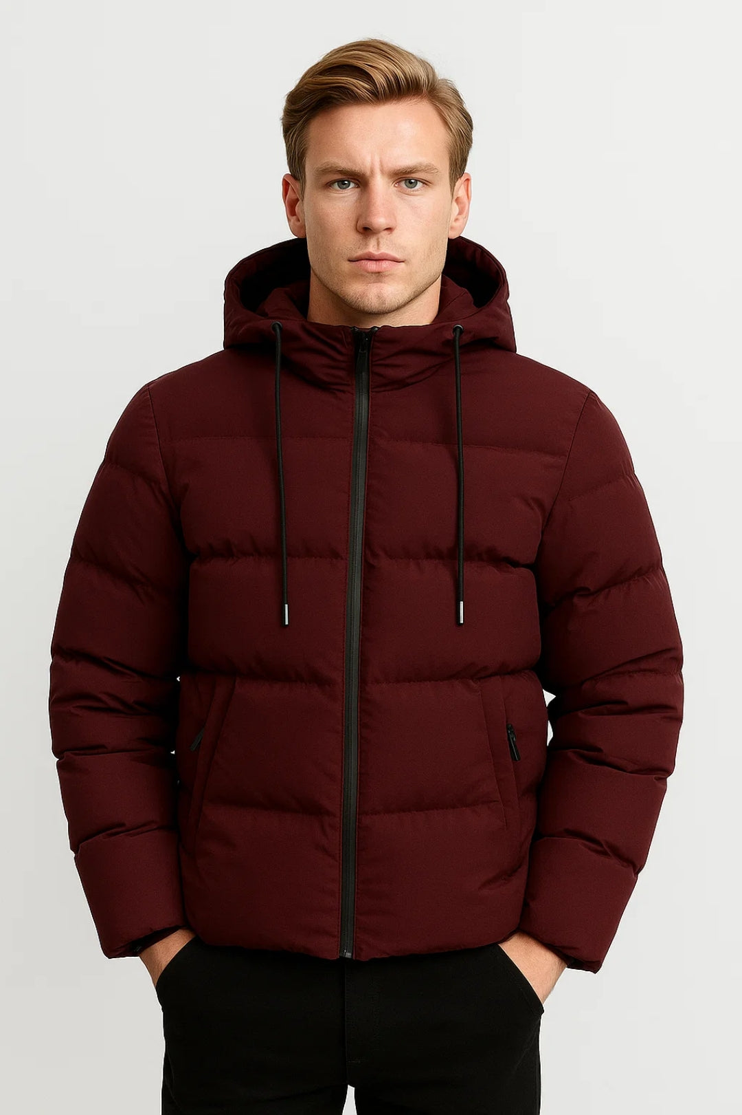 Hooded Puffer Jacket for Men - Image 1