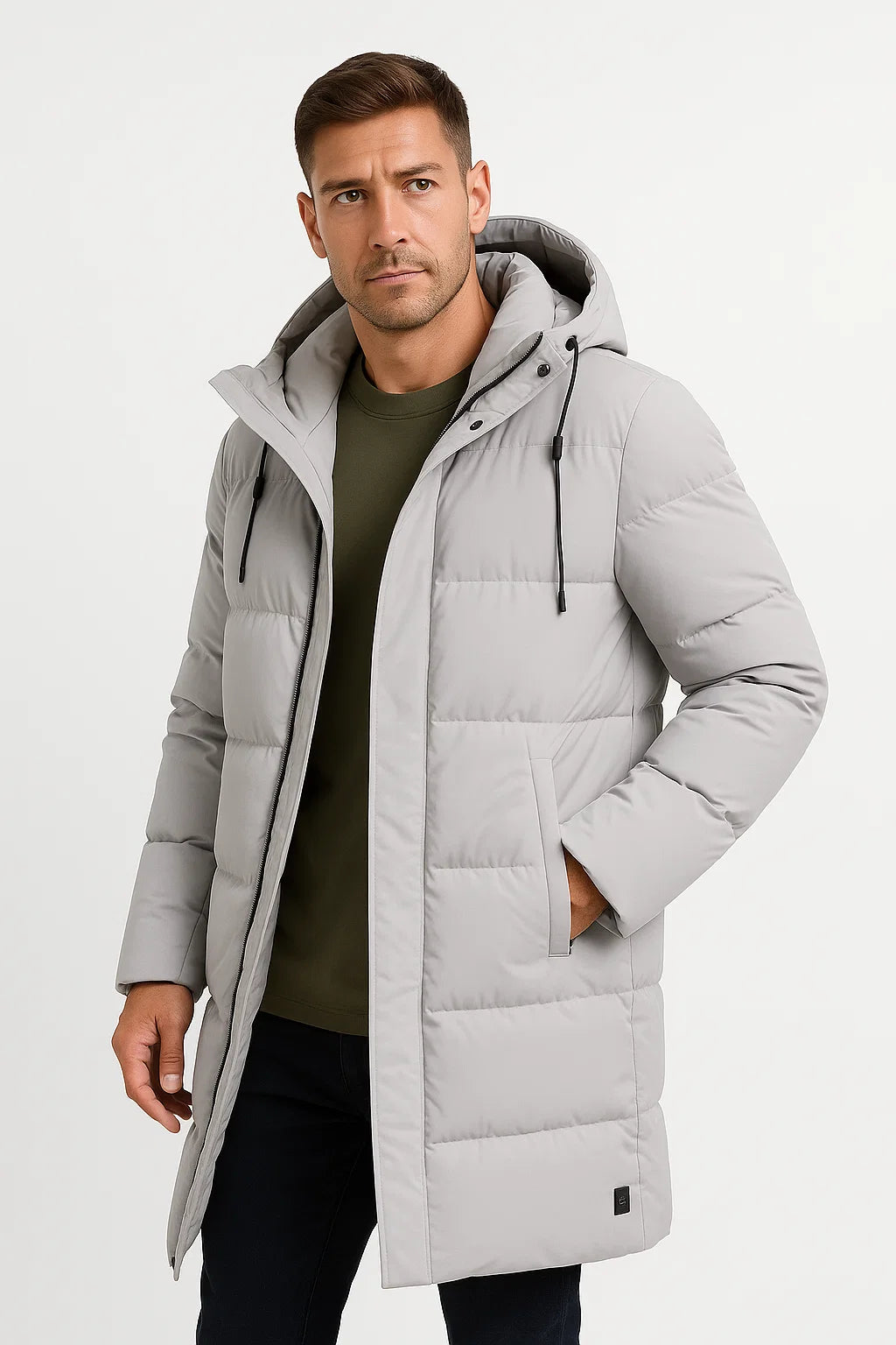 Hooded Puffer Coat for Men - Image 5