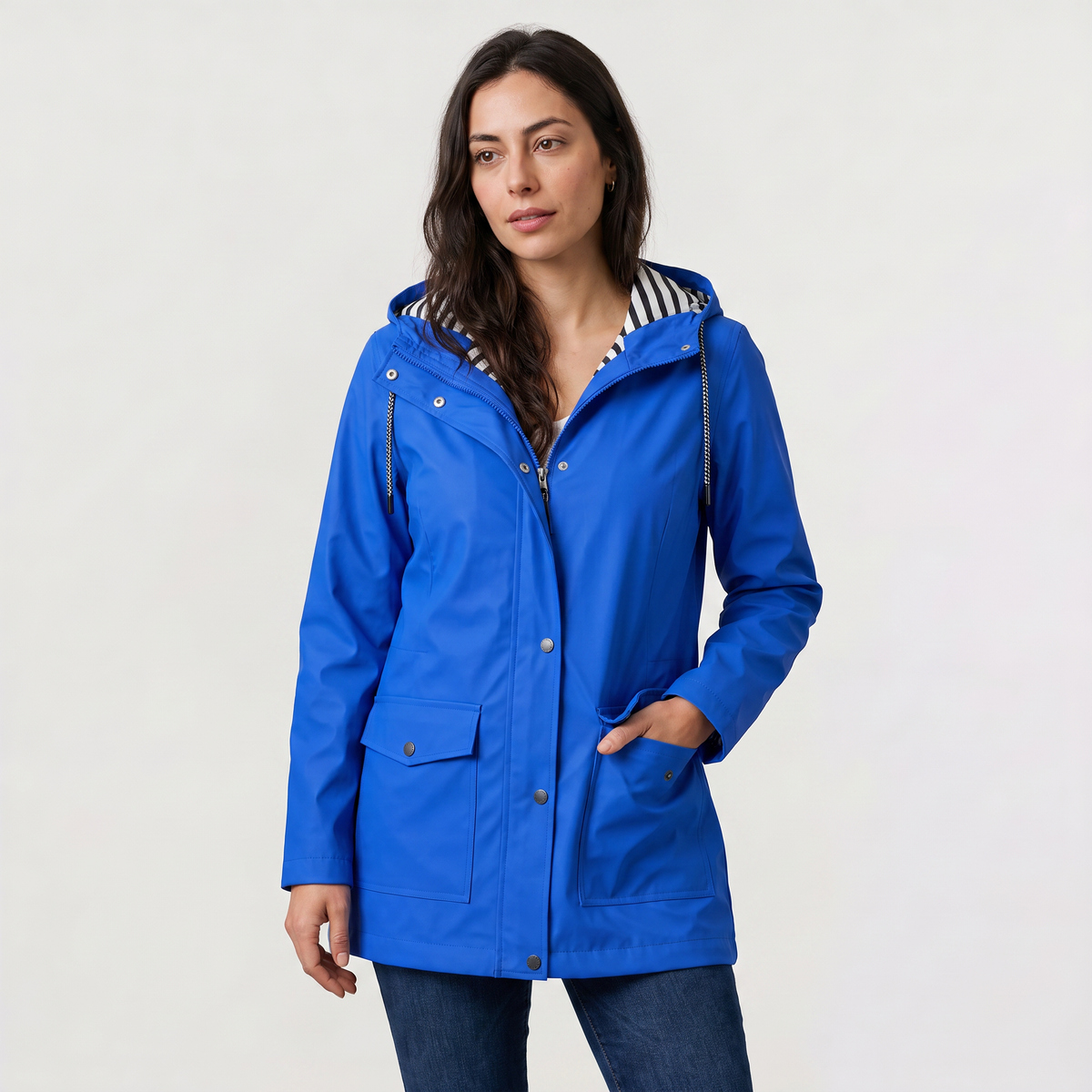 Women's Waterproof Hooded Coat | Lightweight Rain Jacket with Wind Resistant Fabric and Soft Lining for Everyday Wear
