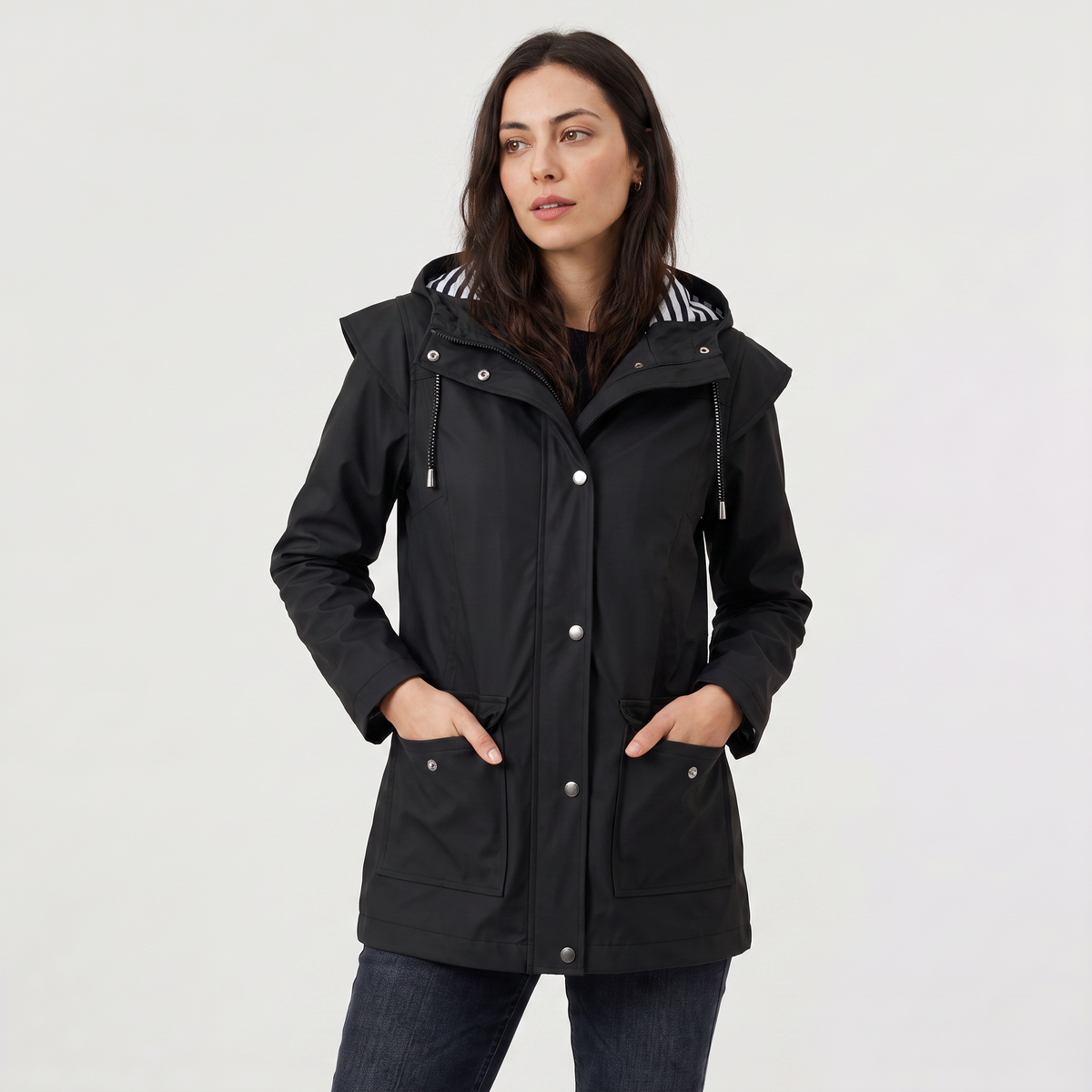 Women's Waterproof Hooded Coat | Lightweight Rain Jacket with Wind Resistant Fabric and Soft Lining for Everyday Wear