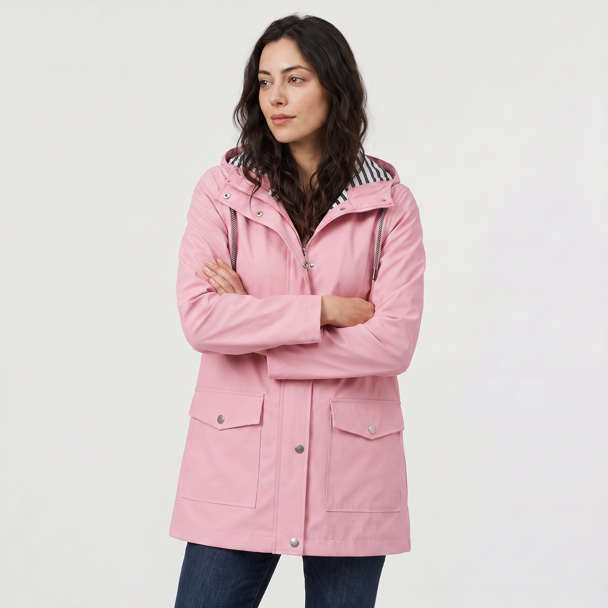 Women's Waterproof Hooded Coat | Lightweight Rain Jacket with Wind Resistant Fabric and Soft Lining for Everyday Wear