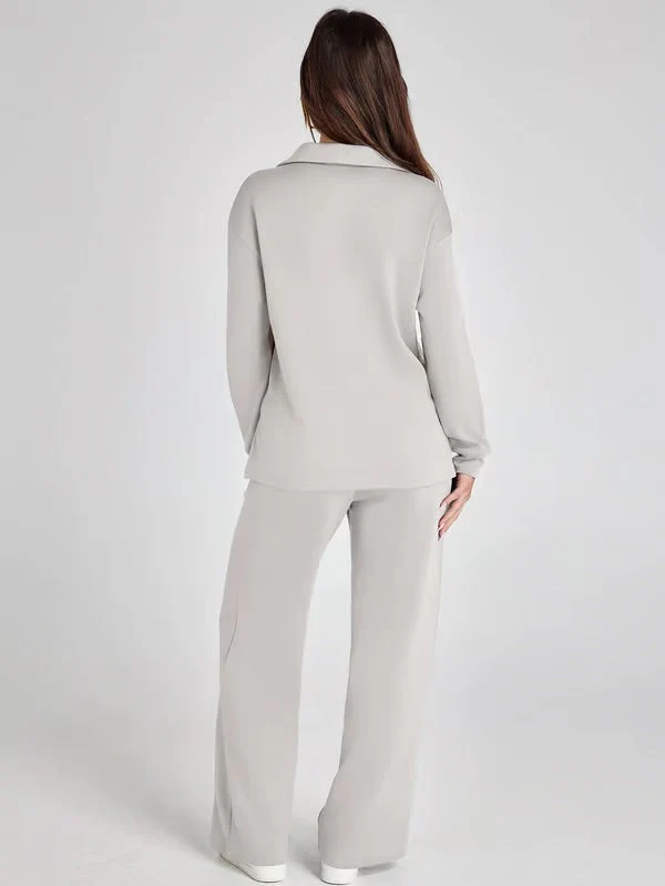 Two-Piece Collared Lounge Set | Soft Breathable