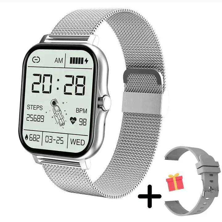 Reloj inteligente con llamadas por Bluetooth y control de la salud: pulsera de fitness con pantalla táctil HD de 1,83 pulgadas y monitor de actividad resistente al agua