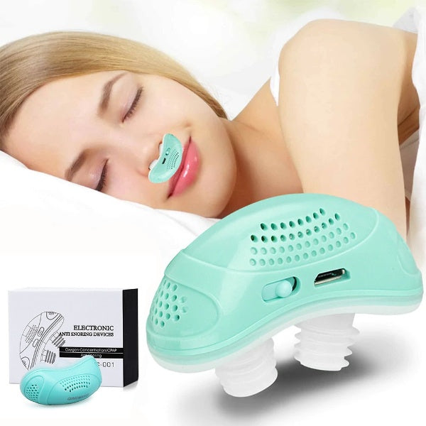 Συσκευή Micro CPAP για άπνοια ύπνου - Φορητή συσκευή κατά του ροχαλητού χωρίς μάσκα, ανοιχτό πράσινο και αθόρυβο