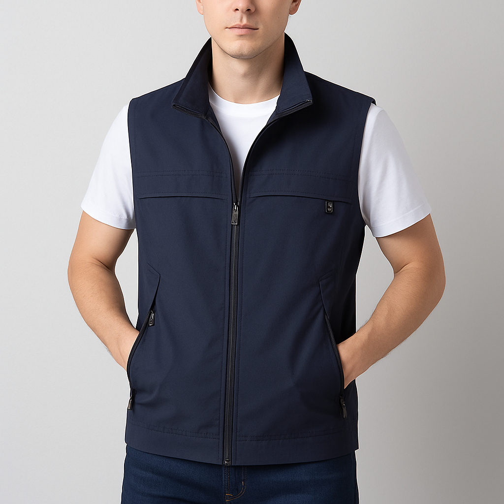 Men's vest with model blue