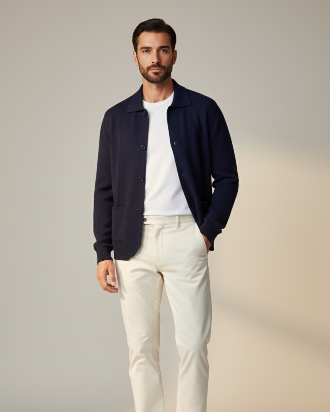 Button-Down Collared Sweater for Men - Image 13
