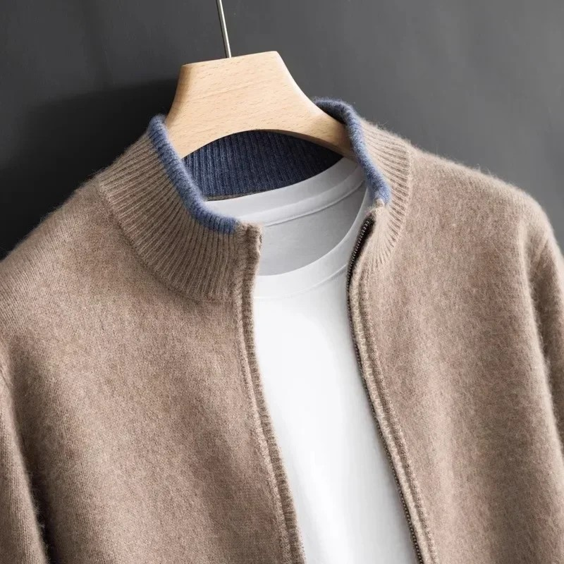 Classic wool cardigan for men