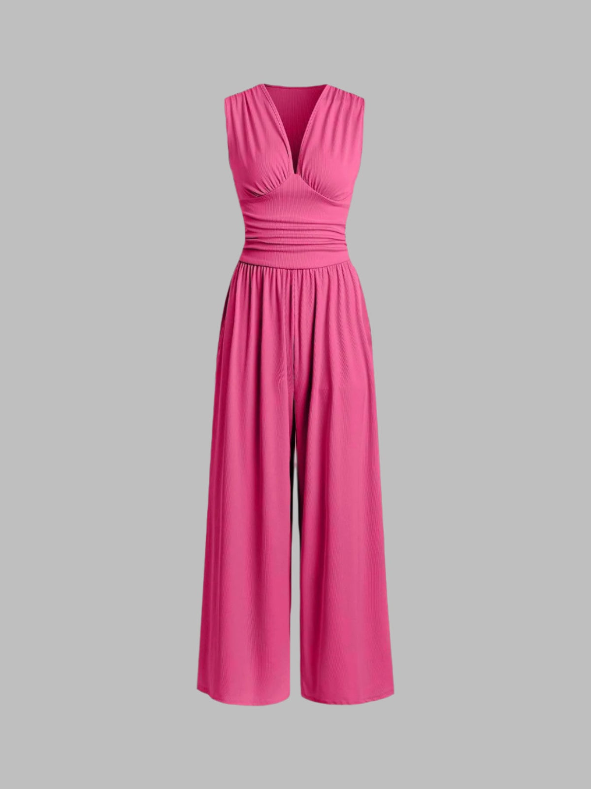 Women's Sleeveless Wide Leg Jumpsuit | Comfortable Tailored One-Piece Outfit for Casual or Evening Wear | Flowing Silhouette