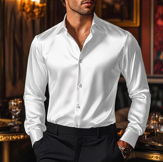 Men’s Elegant Silk Dress Shirt