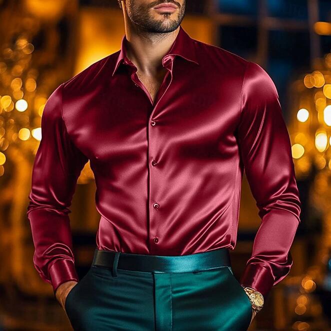 Men’s Elegant Silk Dress Shirt