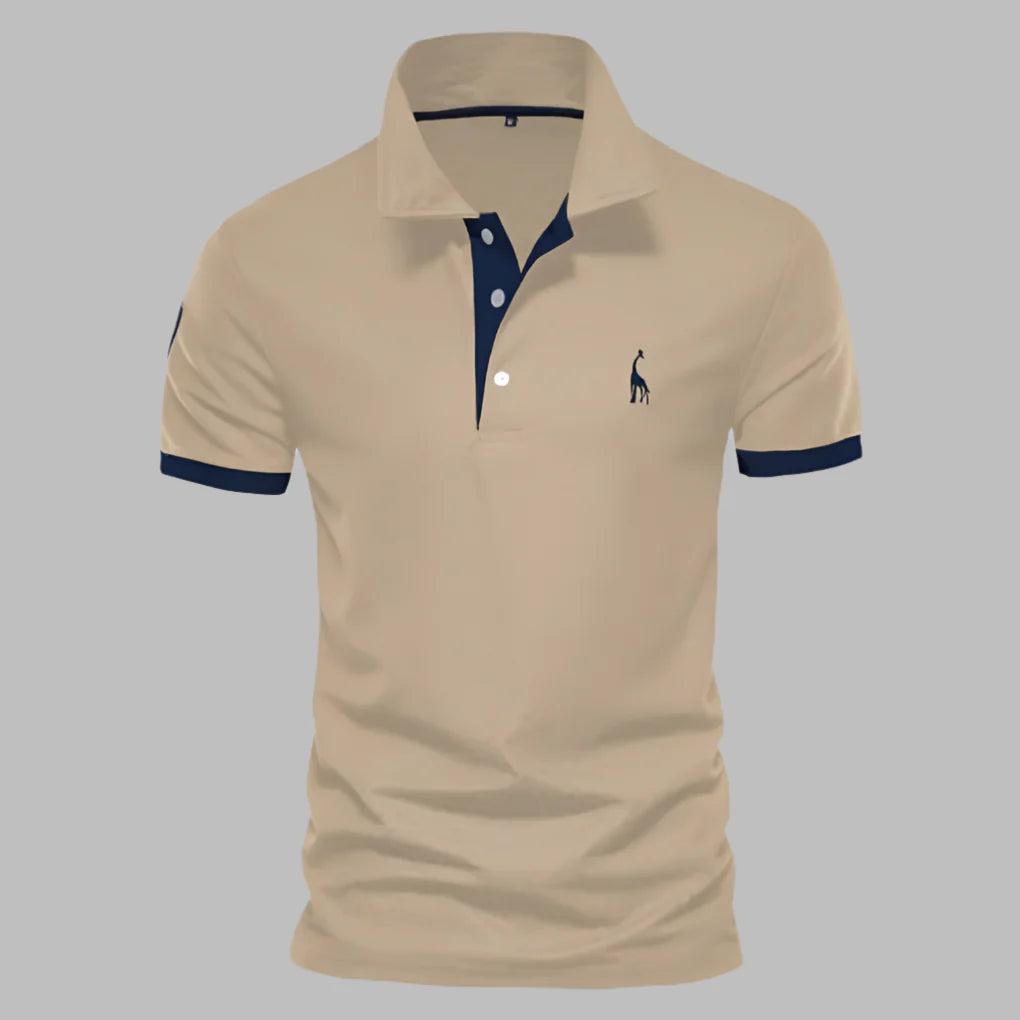 Men's Tailored Polo Shirt | Cotton Blend Short Sleeve Knit Top | Smart Casual Structured Collar Shirt for Office and Weekends