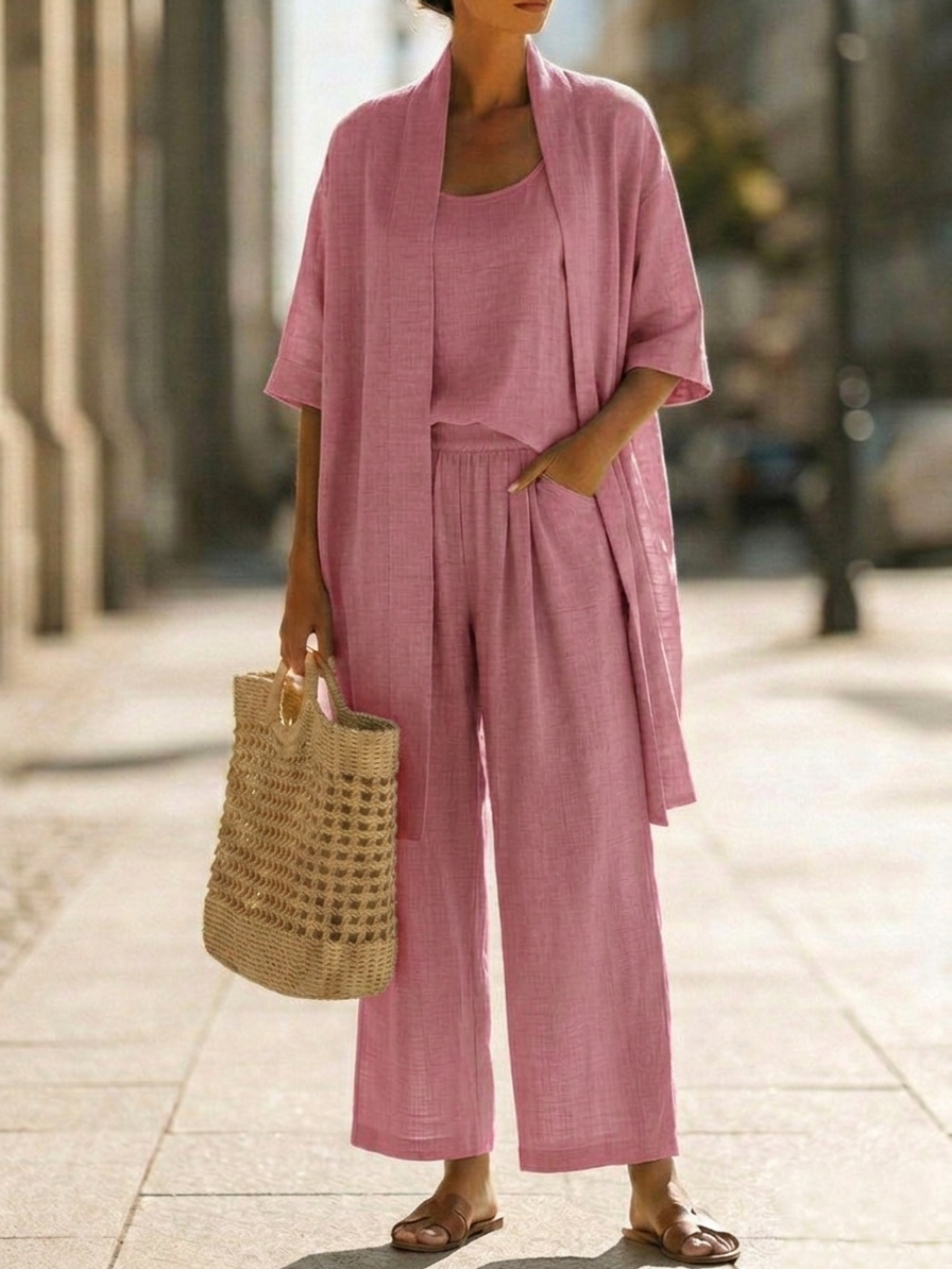 Olivia | Lightweight & Breathable Linen-Cotton Three Piece Set 5