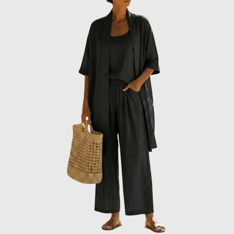 Olivia | Lightweight & Breathable Linen-Cotton Three Piece Set 6