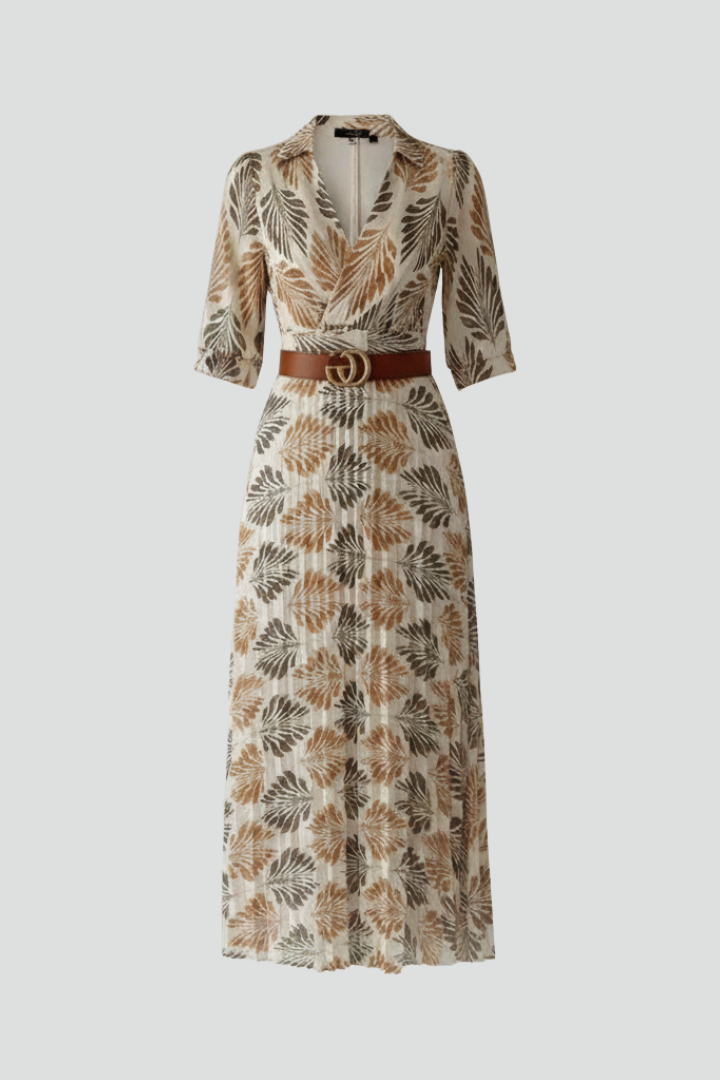 Women's Maxi Dress with Elbow Length Sleeves | Loose Fit Patterned Print Ankle Length Summer Dress for Daytime Gatherings
