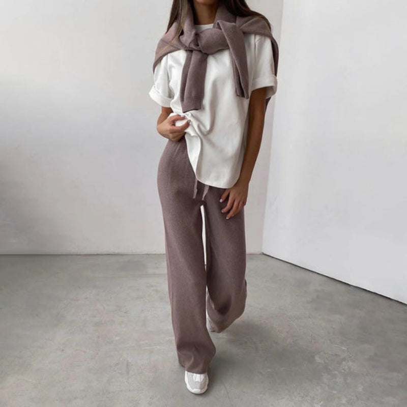 Elegante conjunto de jersey de cuello alto para mujer, perfecto para el día a día