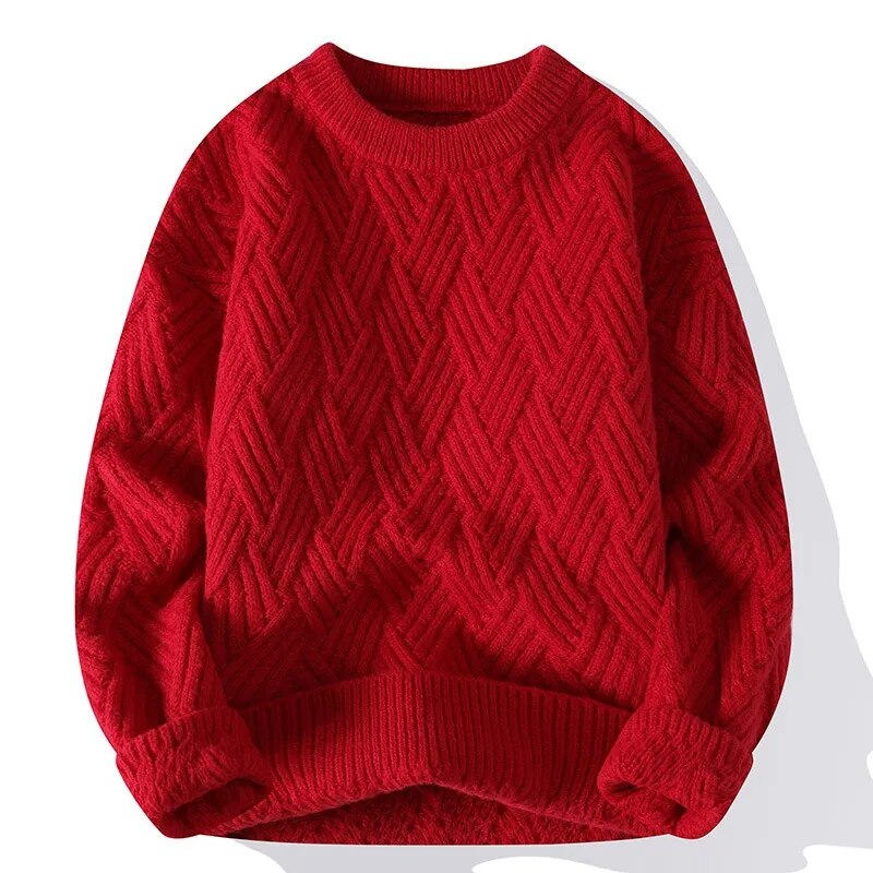 Textured Crewneck Sweater for Men - Image 4