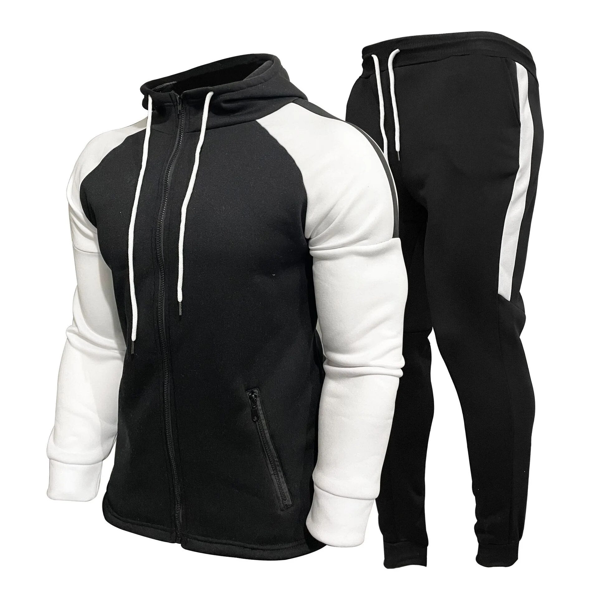 Men's tracksuit with zipper jacket
