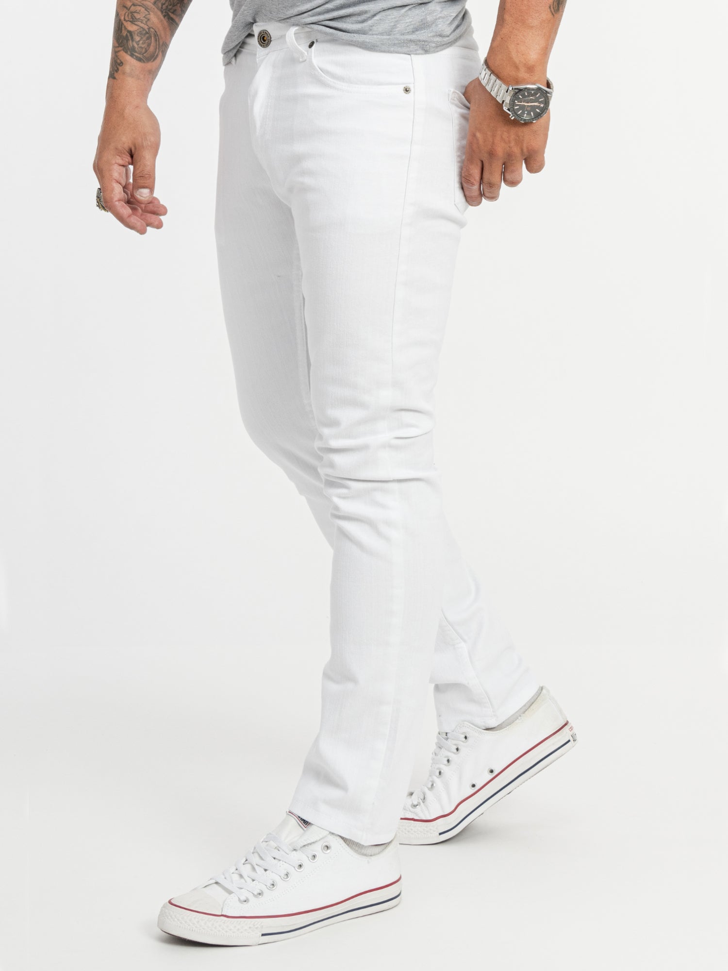 Men's White Slim Fit Jeans