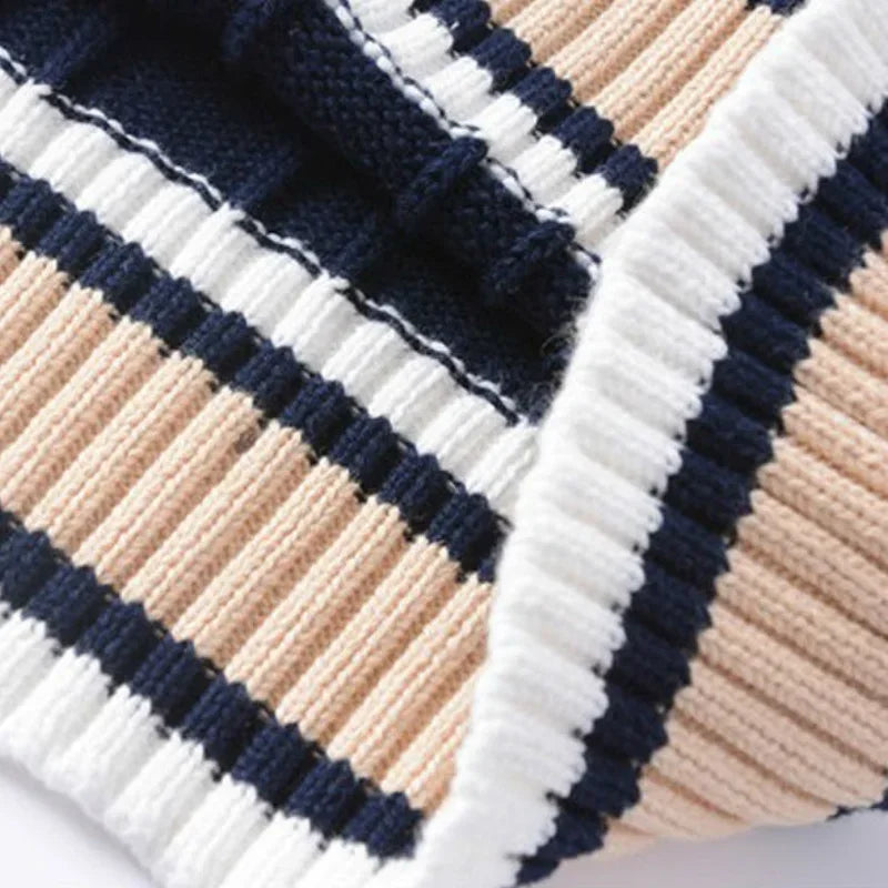 Vestă din tricot cu decolteu în V pentru bărbați | Pulover gros fără mâneci
