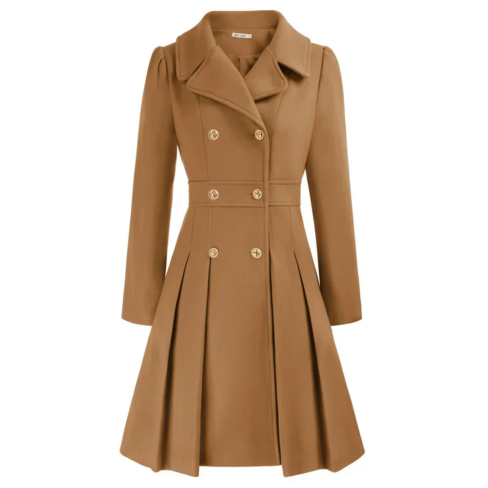 Grace Women's Coat | Stylish A-line peacoat in wool
