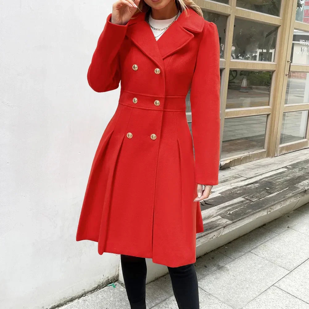 Grace Women's Coat | Stylish A-line peacoat in wool