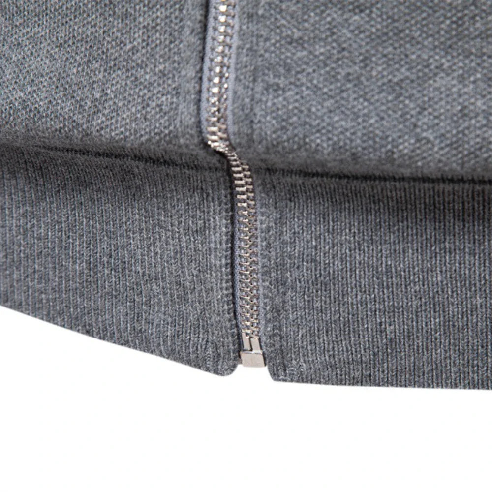 Chaqueta clásica para hombre | Cuello alto con cremallera | Estilo informal de invierno