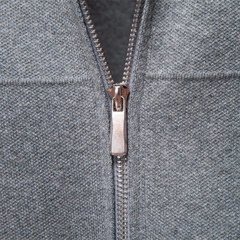 Chaqueta clásica para hombre | Cuello alto con cremallera | Estilo informal de invierno