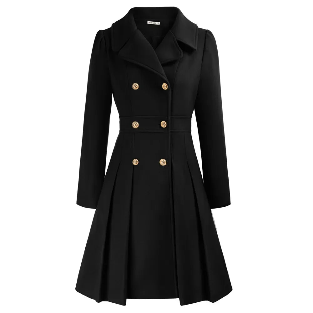 Grace Women's Coat | Stylish A-line peacoat in wool