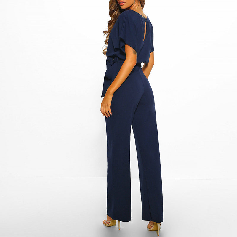 Combinaison chic à jambes larges pour femme - Coupe ajustée flatteuse