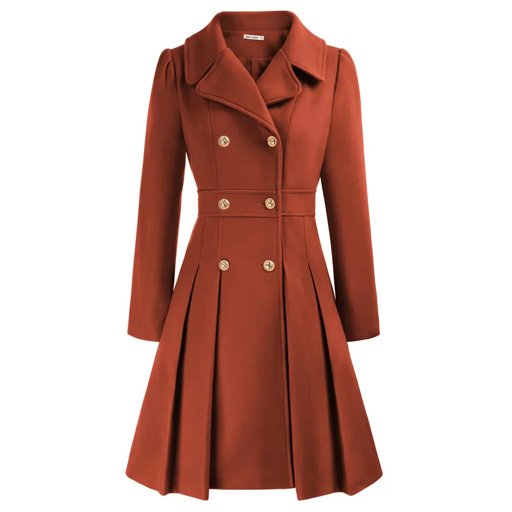 Grace Women's Coat | Stylish A-line peacoat in wool