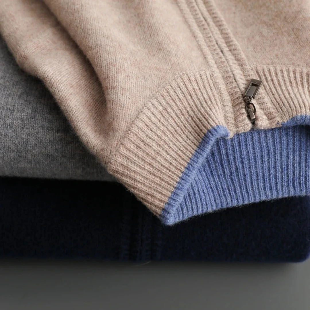 Classic wool cardigan for men