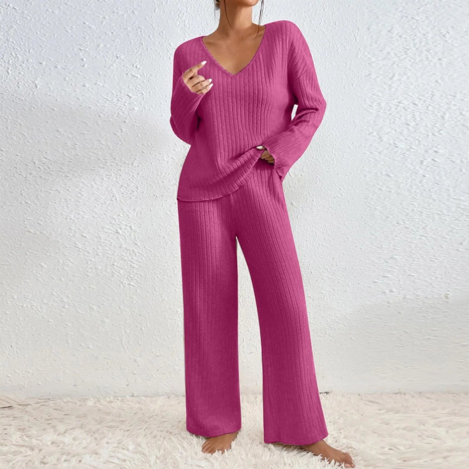 Ribbed V-Neck Sweater for Women - Image 7