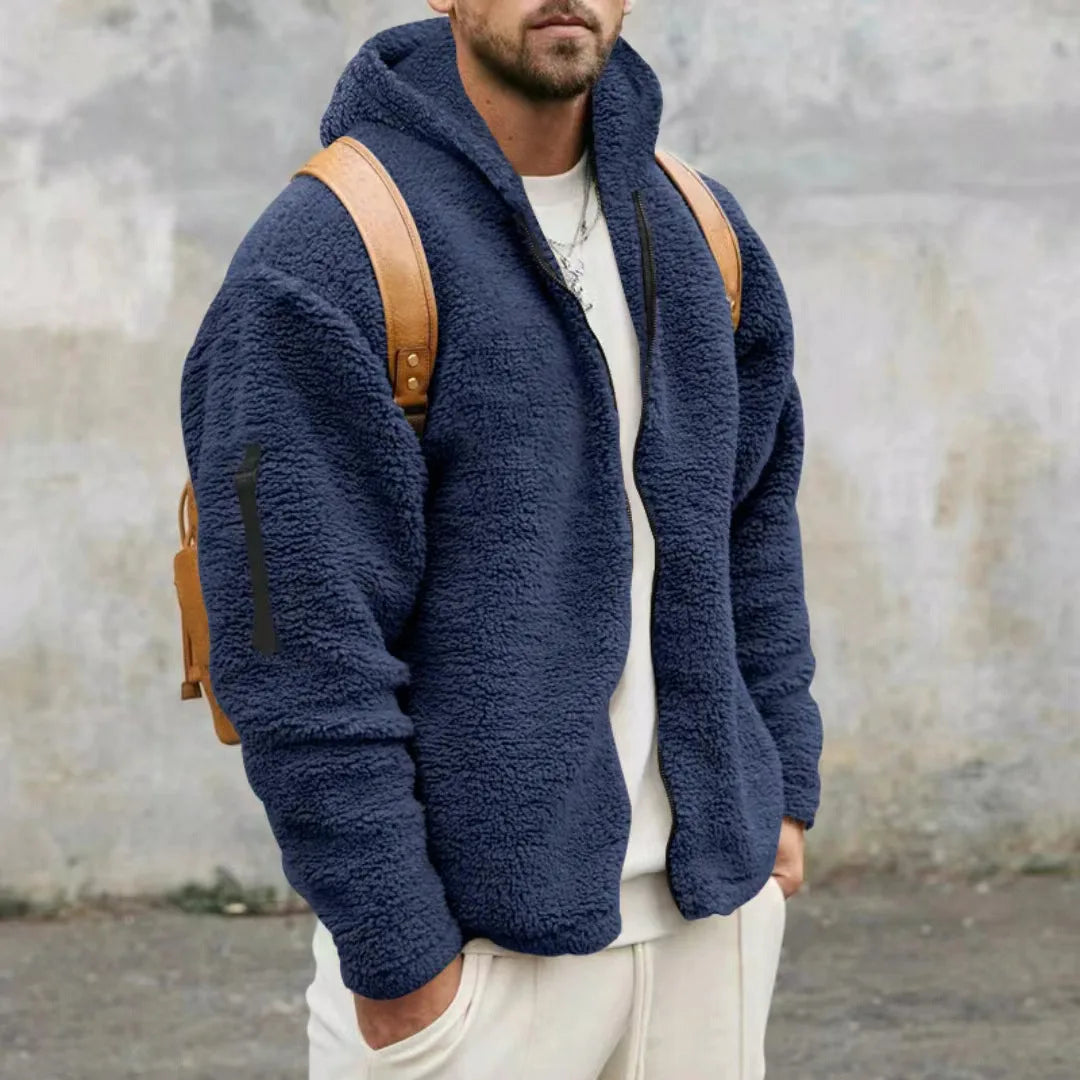 Chaqueta de invierno de forro polar y cachemira para hombre
