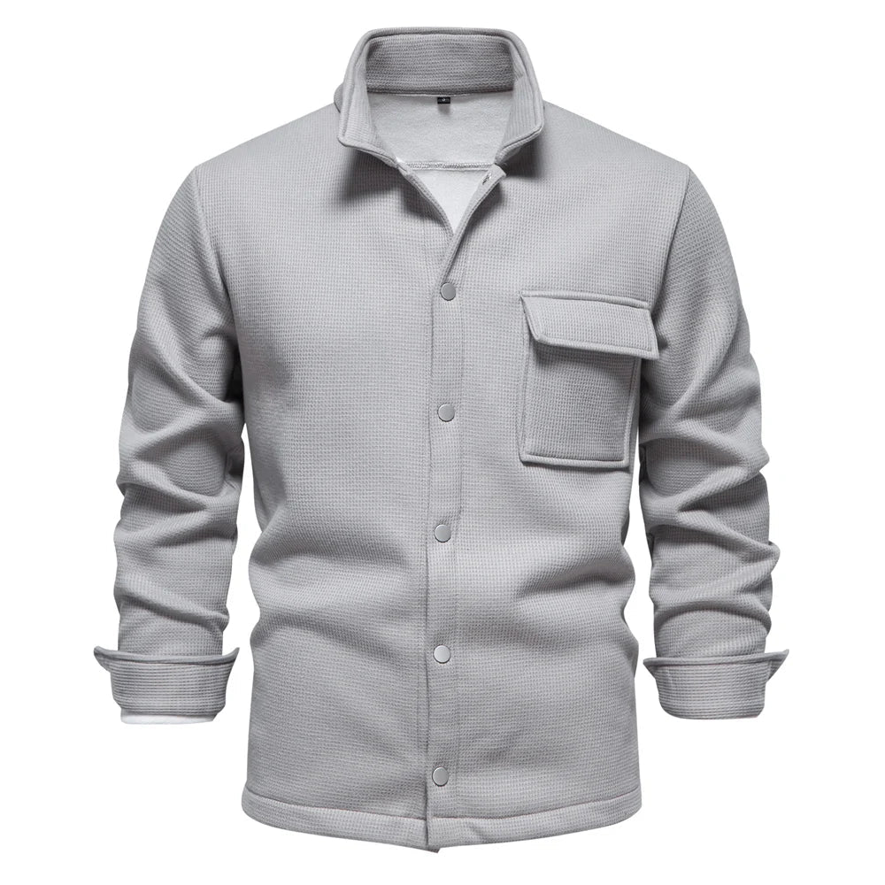 Veste d'hiver pour homme | Doublée de polaire épaisse | Col montant à boutons