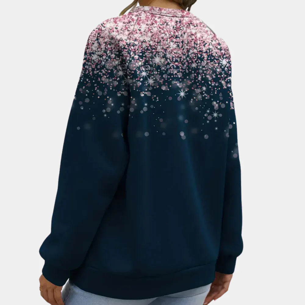 Women's Snowflake Sweater - Festive Crew Neck Winter Jumper with Long Sleeves - Soft Regular Fit Holiday Knitwear Top
