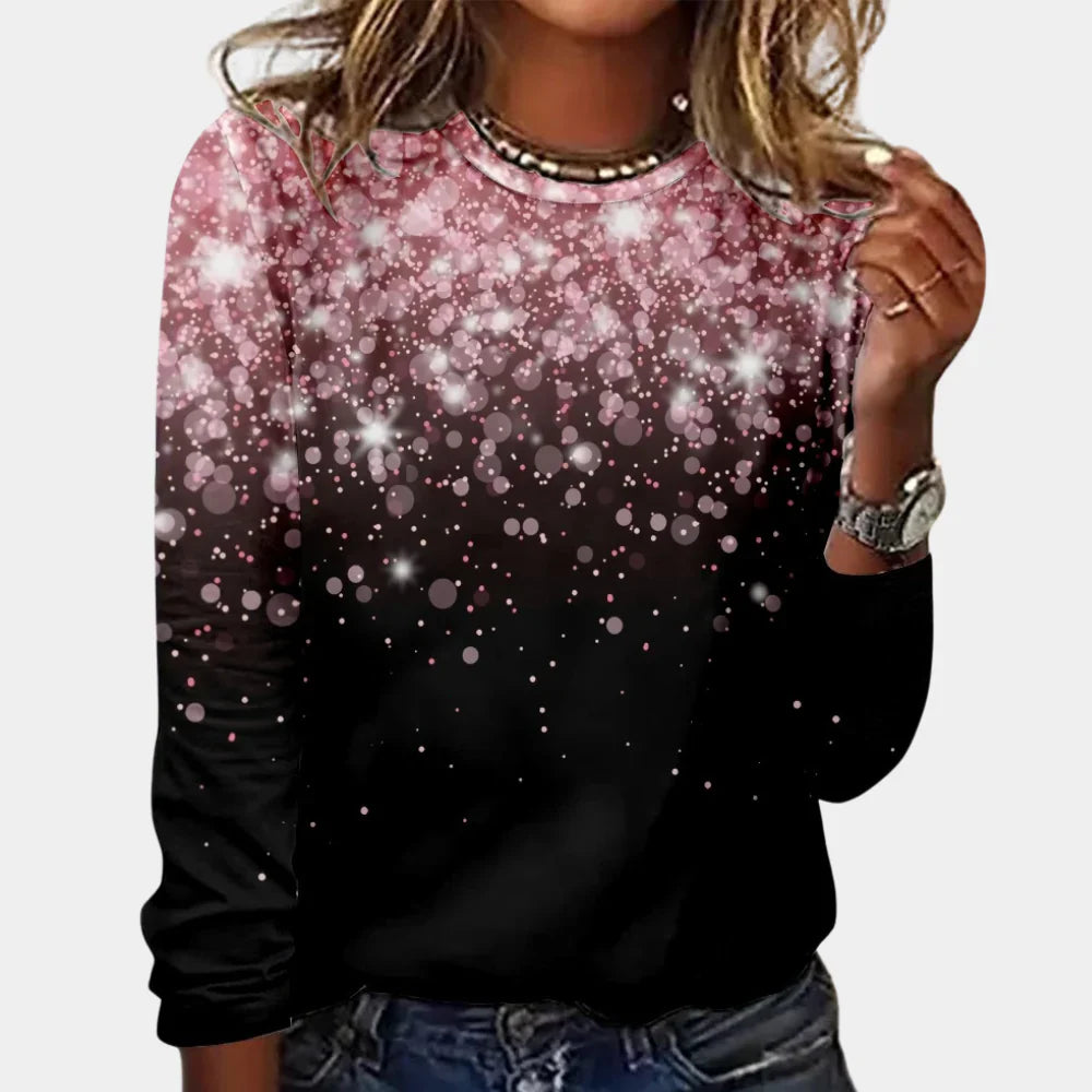 Women's Snowflake Sweater - Festive Crew Neck Winter Jumper with Long Sleeves - Soft Regular Fit Holiday Knitwear Top
